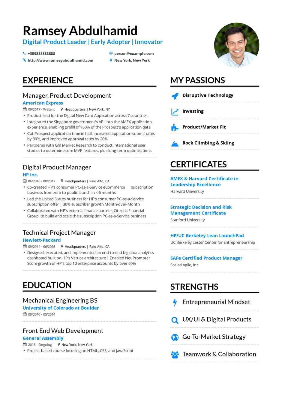 it project manager resume sample product manager